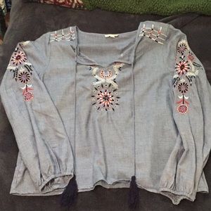 Rebellion Again Brand Chambray Top